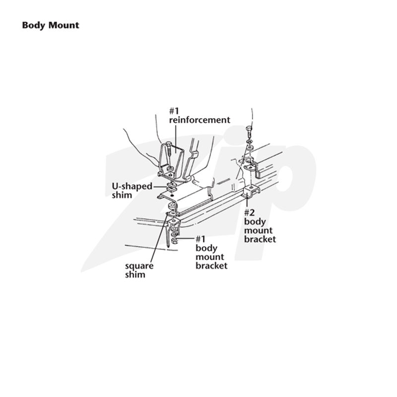 182037L 63 #1 Body Mount Frame Bracket - links - Afbeelding 3