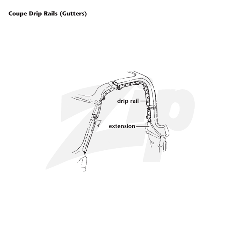 332025 63-67 Coupe Drip Rails (Gutters)