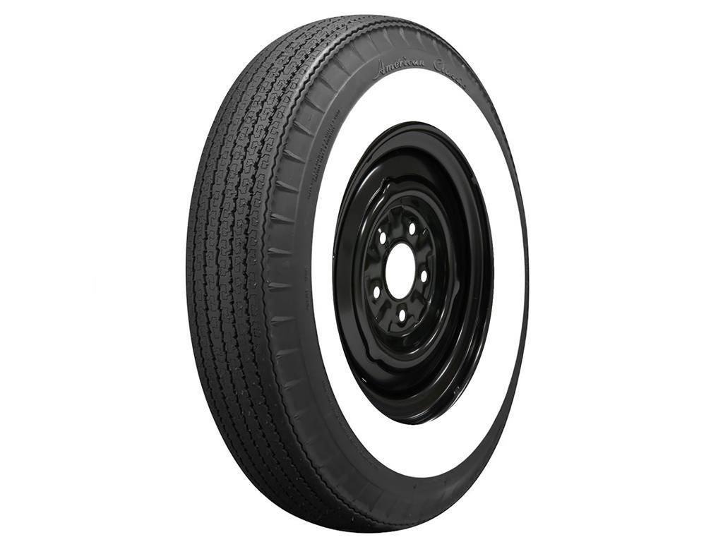 641181 1953-1962 2-3/4” Whitewall Bias Look-radiaalbanden met gemonteerde wielen - Afbeelding 2