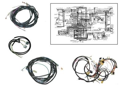 661044 57 Kabelboomset Handgeschakelde versnellingsbak behalve brandstofinjectie - 1957 vroeg