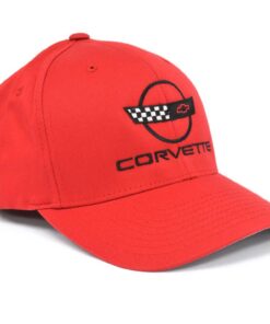 104697 Hoed - rood Flex Fit met C4 geborduurd embleem (L / Xl ) Past 7 3/8" tot 7 5/8"