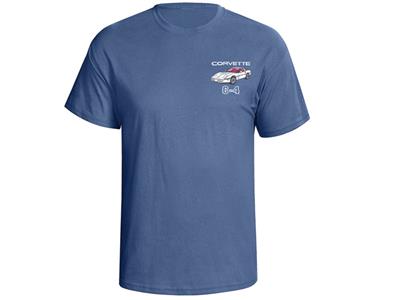 104823 84-90 T-shirt - Blauw met uw buiten-en interieur Coupe kleuren