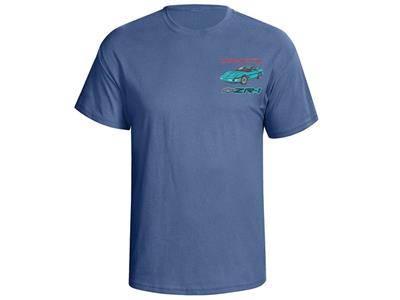 104884 T-shirt - blauw met uw buiten-en interieur ZR1 kleuren