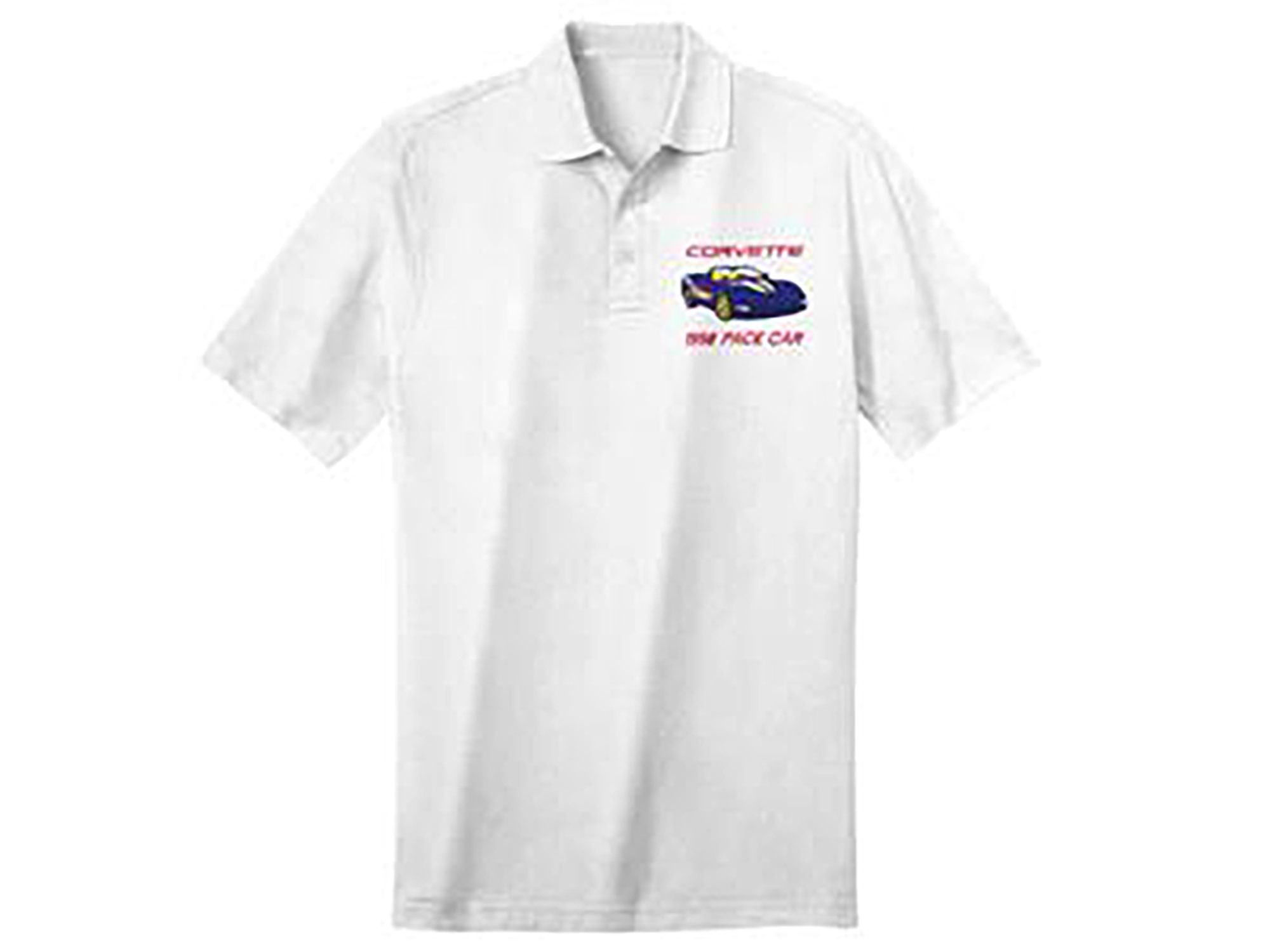105232 Polo Shirt - Toernooi Wit met C5 1998 Indy 500 Pace Car