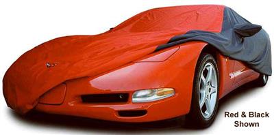 105702 1997-2004 Car Cover Stormproof rood en zwart met geborduurd C5 logo