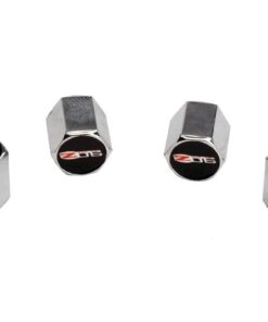 105821 C5 Z06 Logo Chrome Valve Stamcaps - Set van 4 stuks