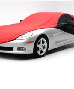 106011 2005-2013 Car Cover Stormproof Rood en Zwart met geborduurd C6 Logo