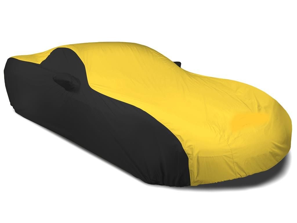 106037 2005-2013 Car Cover Stormproof Geel en Zwart met geborduurd C6 Logo