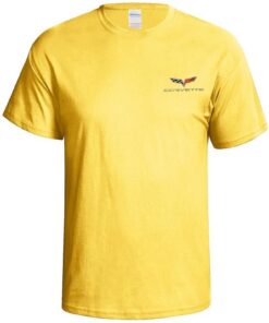 106053 T-shirt - Geel met geborduurd C6 Logo