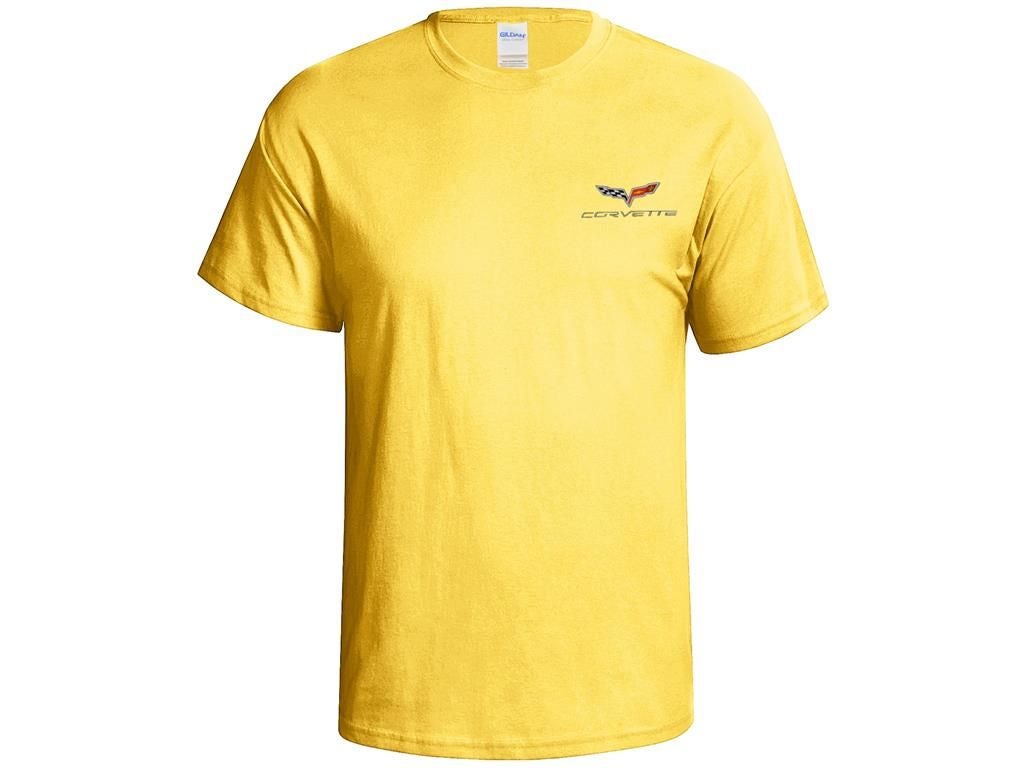 106053 T-shirt - Geel met geborduurd C6 Logo