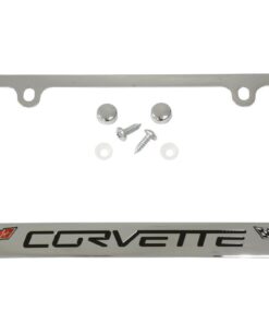 106119 05-13 kentekenplaat frame / bezel - c6 logo chroom