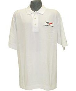 106173 wit kampioenschap polo shirt met c6 logo *clearance