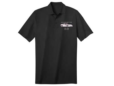 106339 Polo Shirt - Black Tournament C6 Coupe met uw keuze van ext en int kleuren