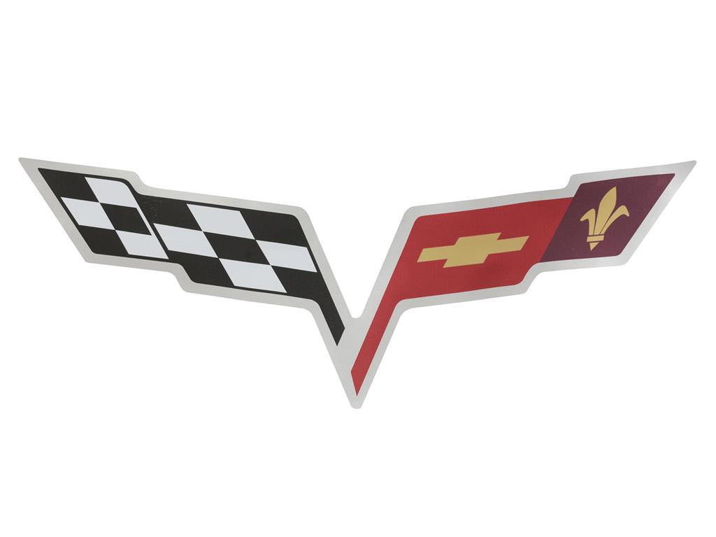 106385 Grote C6 Emblem Decal - Zilver (30" X 10" )