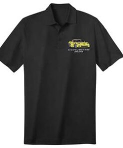 106596 Polo Shirt - zwart toernooi met uw C6 Z06 Exterieur en interieur auto kleuren