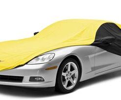106693 06-13 Car Cover Stormproof Z06 geel en zwart met geborduurd C6 logo