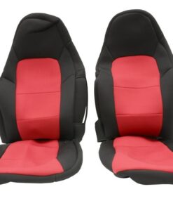 106715 05-13 Zitdeksels - Nat pak / Neopreen zwart met rood invoegen - Set van 2