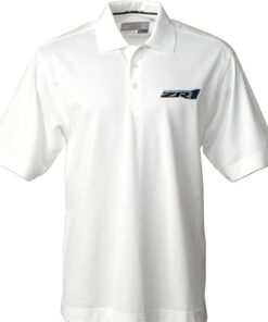 106749 White Cutter And Buck Championship Polo Shirt With ZR1 Emblem *Clearance