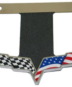 106822 05-13 Uitlaat dress up plate - Amerikaanse vlag Outline - roestvrij staal
