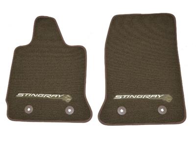 107135 14-19 Brownstone Floor Mat Emblem Stingray Logo