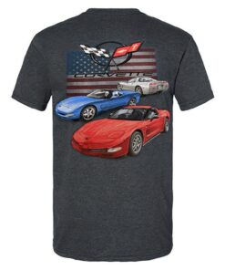 115253 T-Shirt 97-04 C5 Amerikaanse vlag donkere Heather