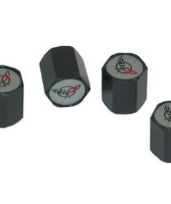115574 Valve Stamcaps met C5 logo - zwart - Set van 4 stuks