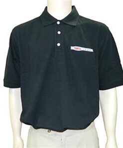 115666 01 Black Ace Pique Polo Shirt met C5 Z06 Logo (ND)