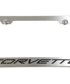 115760 97-04 Roestvrij achter Licentiebord Frame met Corvette Script accessoire Kleur: Zwart