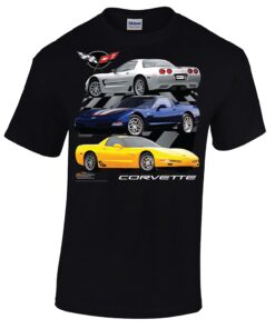 115892 T-Shirt C5 zwart 3 auto voorzijde afdrukken