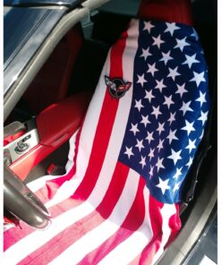115950 Amerikaanse vlag handdoek2GO met C5 Corvette Logo