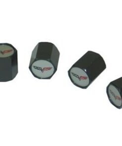 116508 Kleppen met C6 logo - zwart - Set van 4 stuks