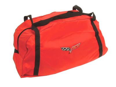 116666 Rode Duffel / Car Cover opslagtas met C6 geborduurd Logo