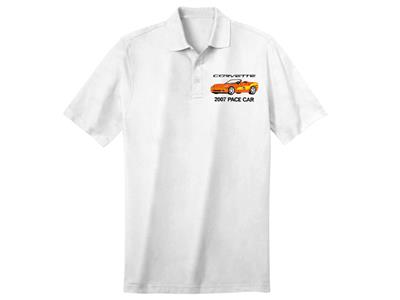 116754 Polo Shirt - Toernooi Wit met C6 2007 Pace Car
