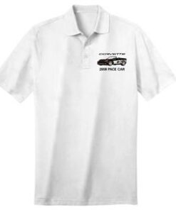116800 Polo Shirt - Toernooi Wit met C6 2008 Convertible Pace Car