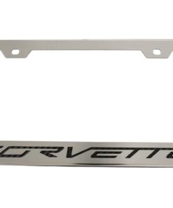 116845 05-13 License Plate Bezel - Geborsteld roestvrij staal w/ Carbon Fiber Letters
