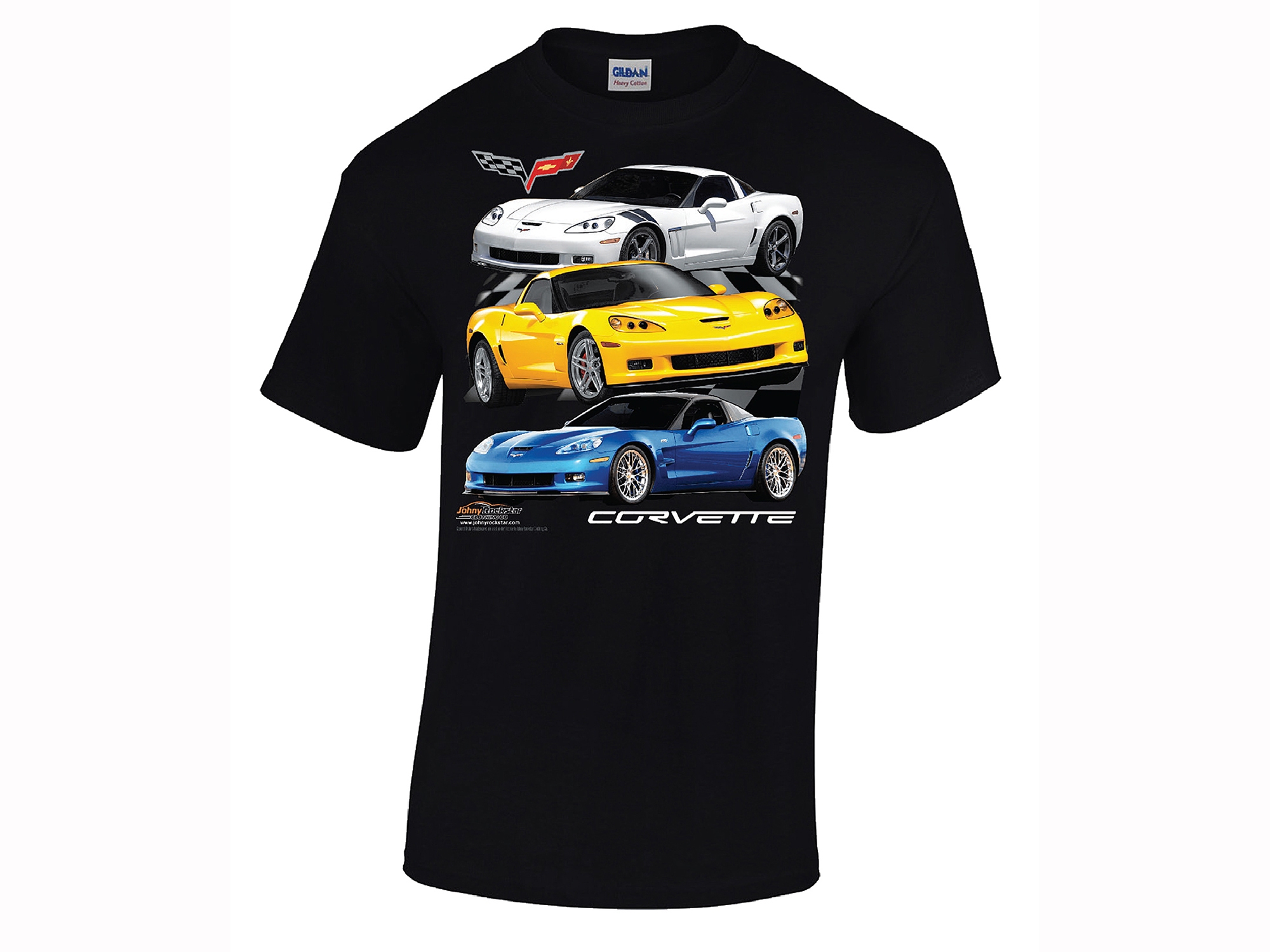 116920 T-Shirt C6 zwart 3 Car voor Print