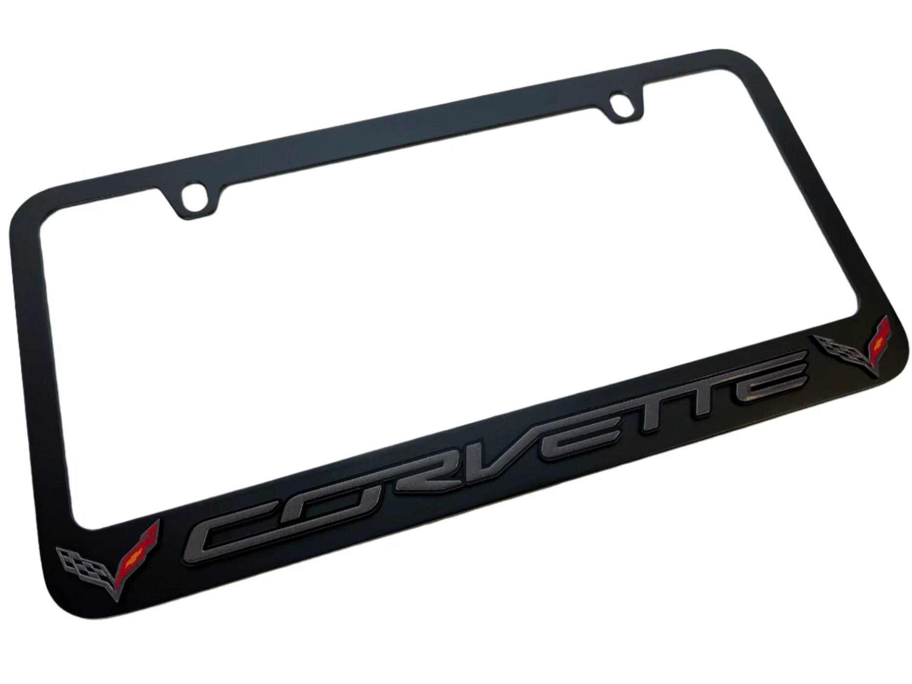 117003 14-19 C7 Black License Plate Frame-Acrylic Logo