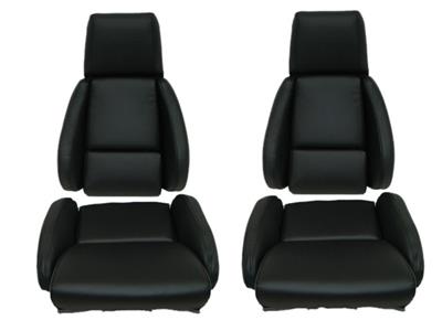 134009 84-88 Blk Mounted Driver Strd leer stoel afdekkingen Original Perforation(ND) - CA