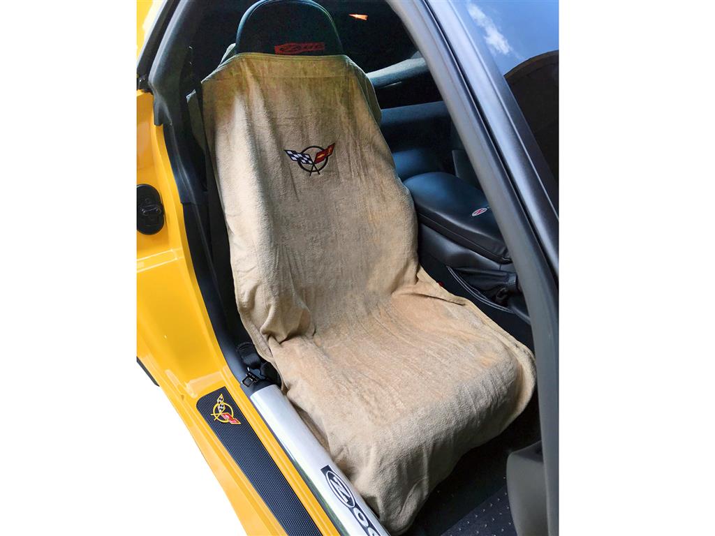 135100 97-04 Seat Armour / Saver Tan met C5 Logo