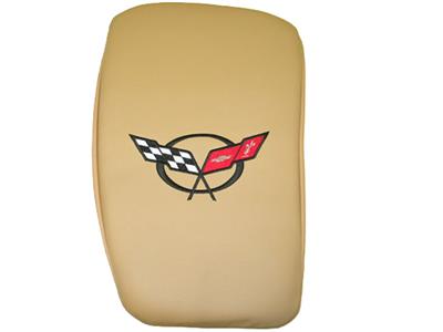 135112 97-04 Center Console Kussenhoes - Vette Rest Tan met zwart C5 logo - CA