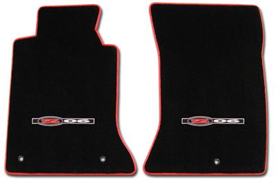 135114 2001-2004 C5 Vloermatten C5 Z06 Zwart met rode binding - Lloyd Design