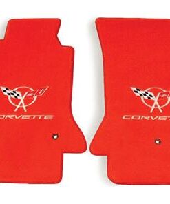 135141 1997-2004 Floor Mats - Met Silver C5 Logo En Corvette Script - Lloyd Design