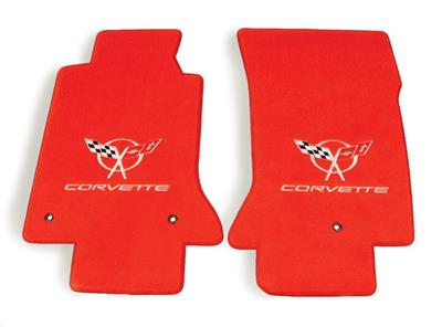 135141 1997-2004 Floor Mats - Met Silver C5 Logo En Corvette Script - Lloyd Design