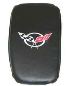 135151 97-04 Center Console Kussenhoes - Vette Rest Zwart met zilver C5 logo - CA