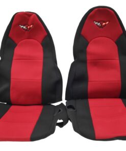 135194 97-04 Seat Slip Covers - Nat Suit / Neopreen zwart met rode insert