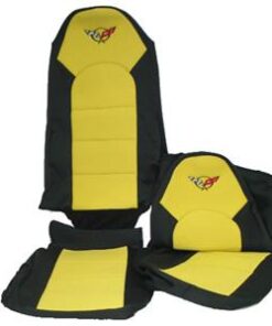 135213 1997-2004 Seat Slip Covers - Nat Suit / Neopreen zwart met gele insert