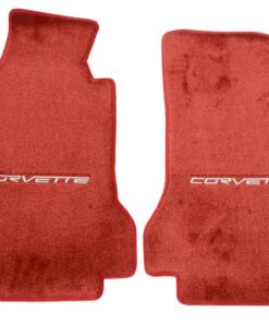 136025 2005-2007E C6 vloer matten met zilver C6 Corvette Script - Lloyd ontwerp