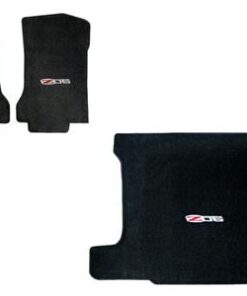 136040 2007L-2013 vloer & bagageruimte mat set Ebony W/C6 Z06 Logo Lloyd ontwerp