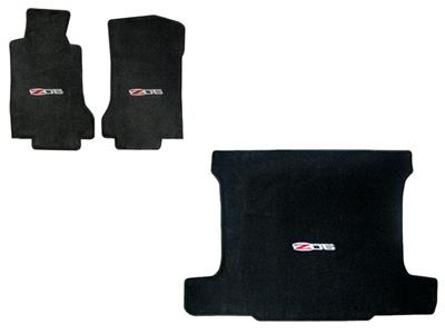 136040 2007L-2013 vloer & bagageruimte mat set Ebony W/C6 Z06 Logo Lloyd ontwerp