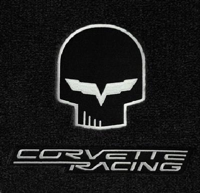 136090 2005-2007E C6 vloer matten W/zilver C6 Jake & Corvette Racing Logo - Lloyd ontwerp